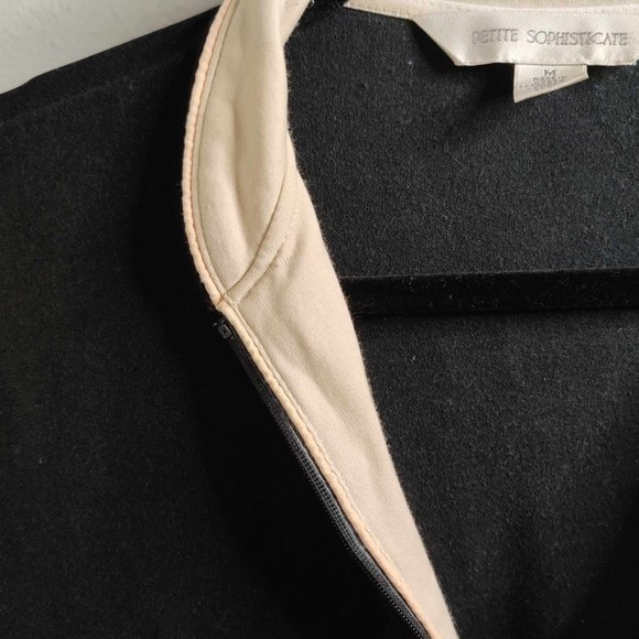 Black Double Zip Jacket with White Collar - Picture 3 of 5